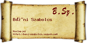 Béni Szabolcs névjegykártya