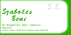szabolcs beni business card